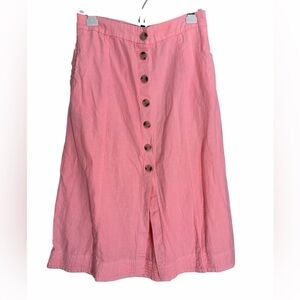 Universal Thread Women’s A-Line Skirt in Pink with Button Down Detail Size M